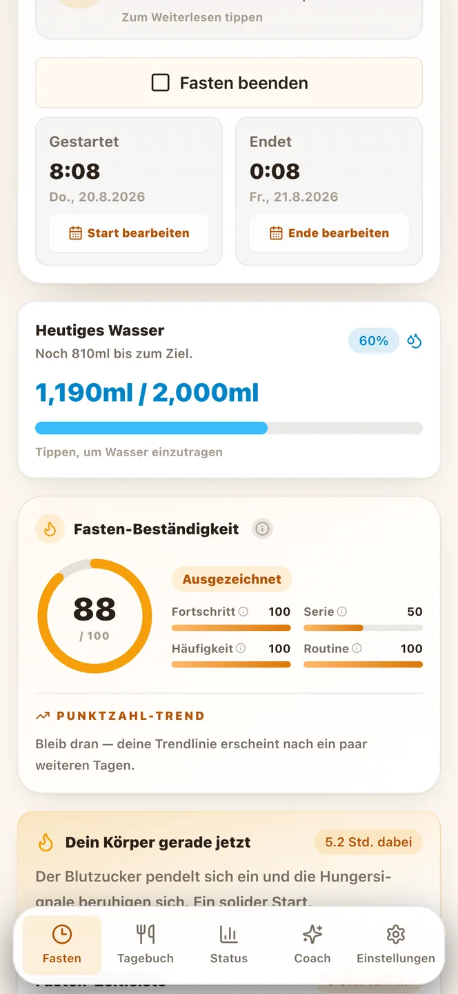 Tägliche Konsistenz-Punktzahl