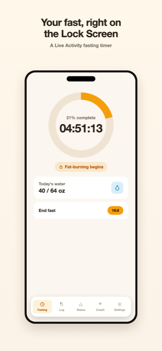 Jihora fasting timer with Lock Screen Live Activity